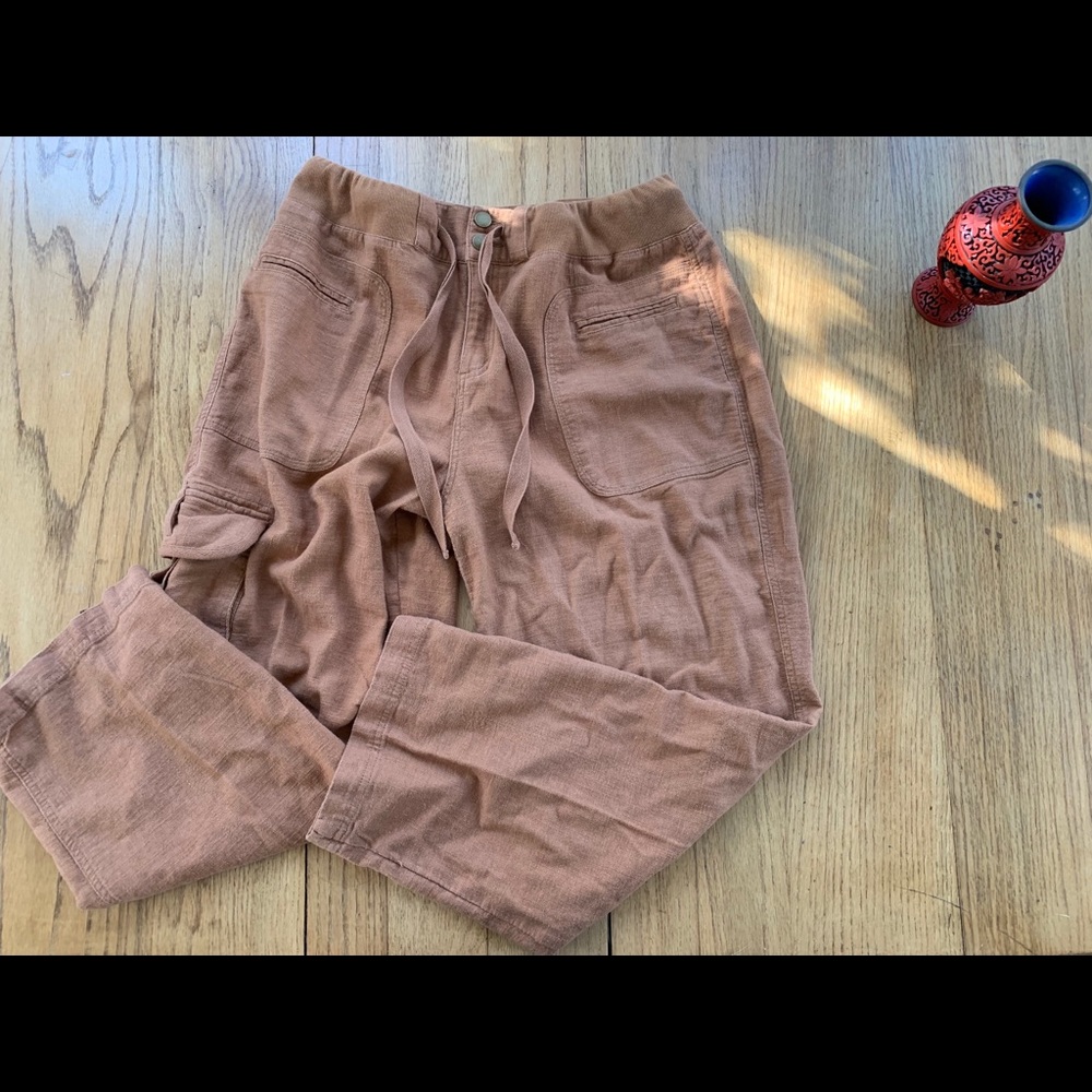Soft surroundings linen wide leg cargo
